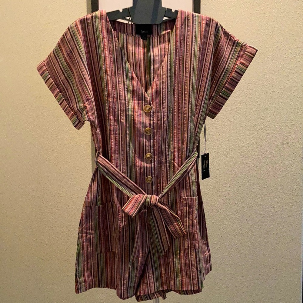Multi-Colored Linen Jumpsuit - Picture 4 of 7